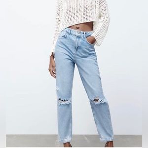 Zara Z1975 RIPPED MOM FIT JEANS